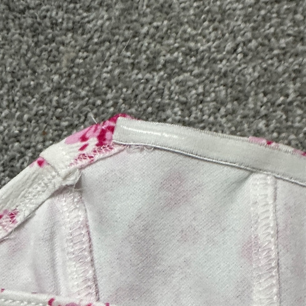 Floral Print Women's crop top - Pink on Cream - Picture 4 of 4